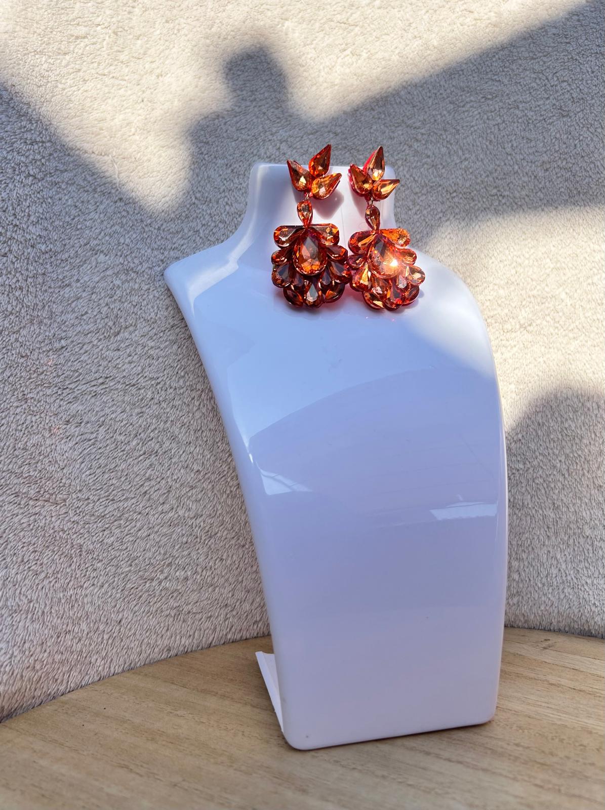 Orecchini strass arancione