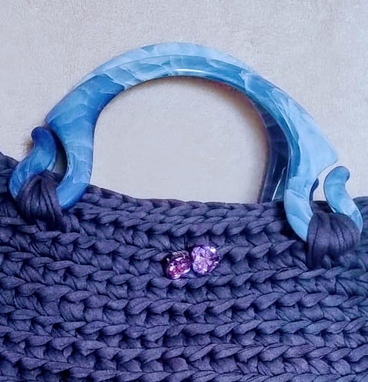 Borsa con filato color jeans