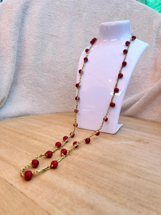 Collana pietre rosse