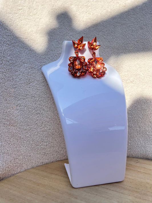 Orecchini  strass arancione