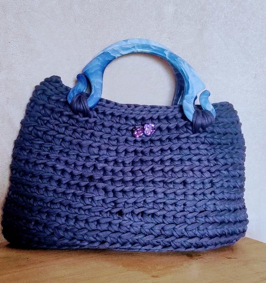Borsa con filato color jeans