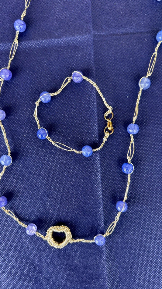 Set Collana e Bracciale in Indaco – Eleganza Personalizzata